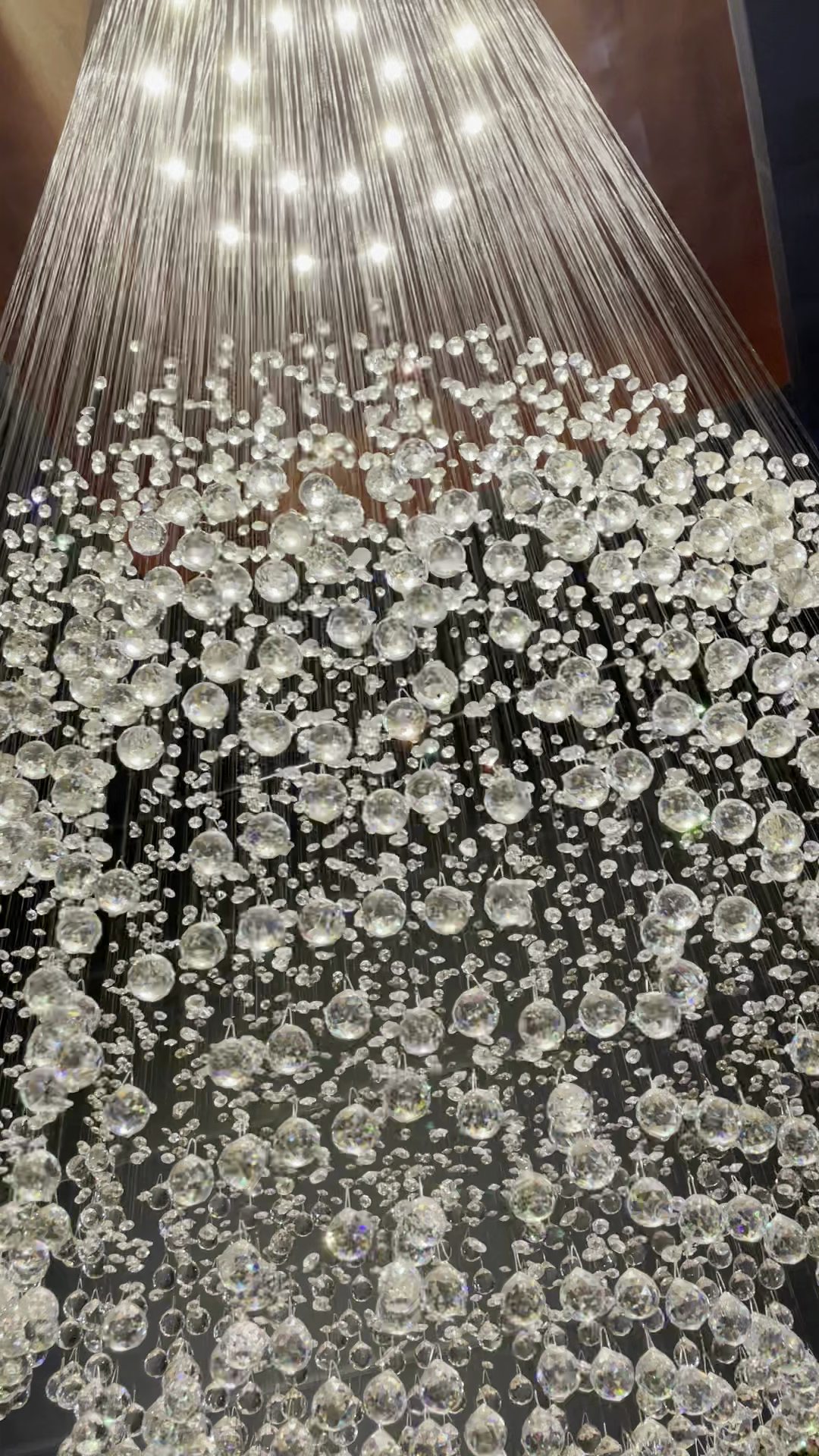 Modern Crystal Ball Raindrop Chandelier with Metal Finish for Living Room, Staircase, Foyer