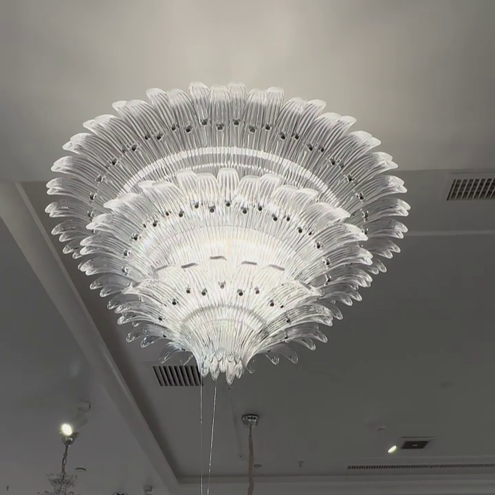Flower Blossom Art Glass Chandelier for Living Room / bedroom