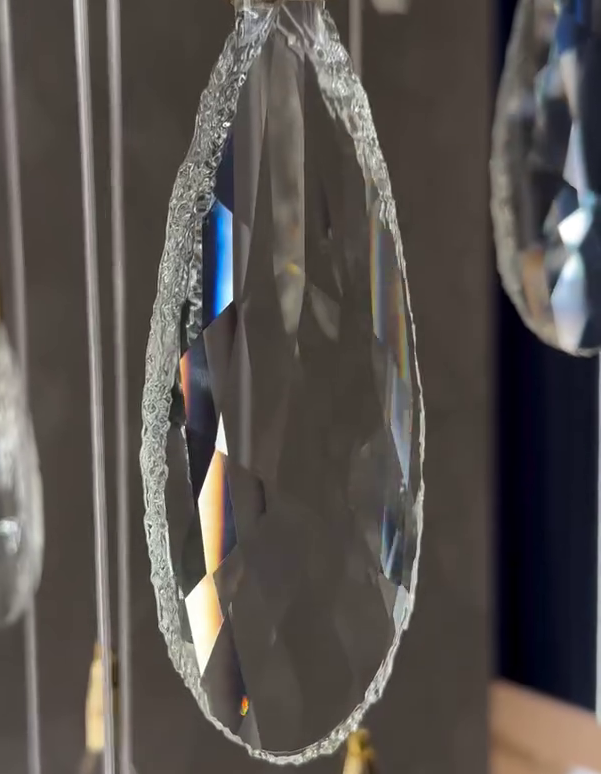 Modern Floating Crystal Chandelier for High-Ceiling