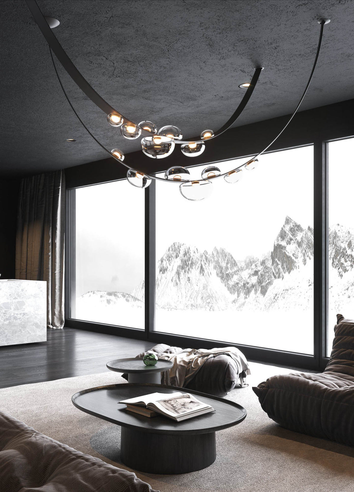 Minimalist Leather Belt Chandelier for Dining / living Room