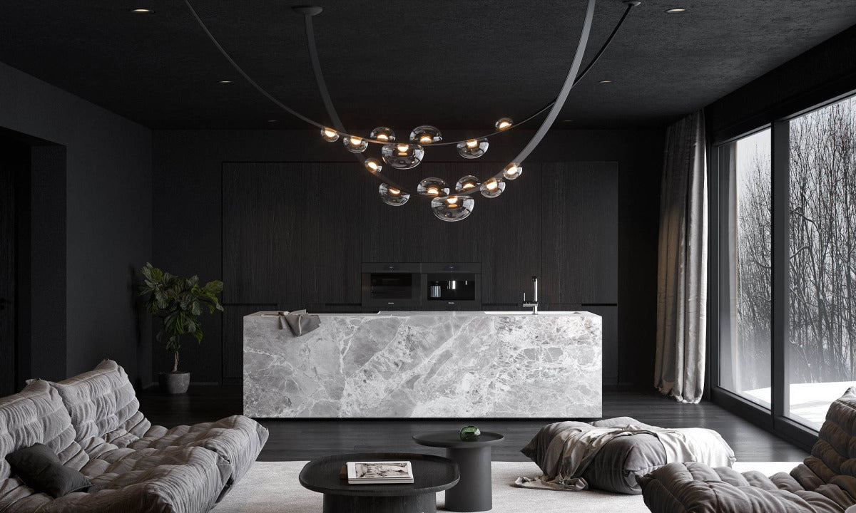 Minimalist Leather Belt Chandelier for Dining / living Room