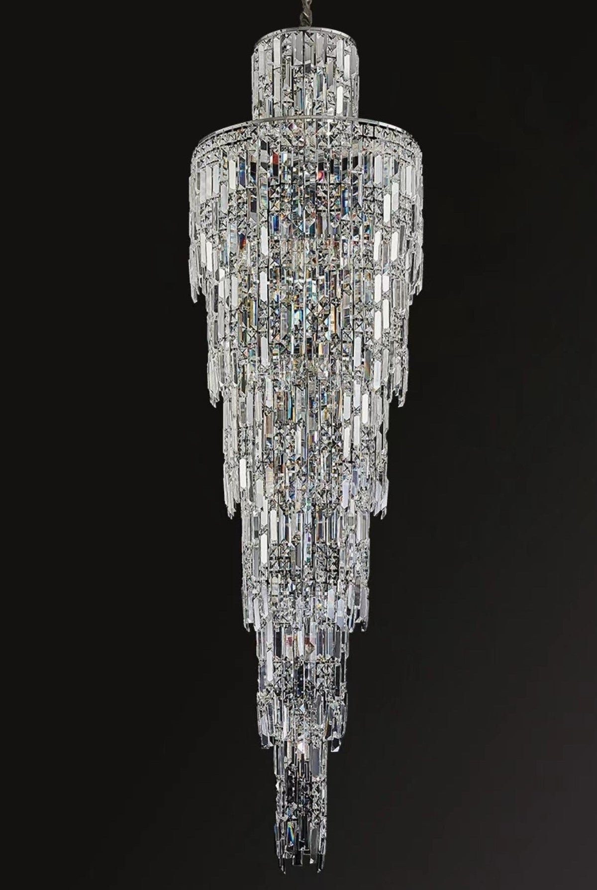 Luxury Large Crystal Chandelier for Hight Ceiling Living Room Long Staircase Light