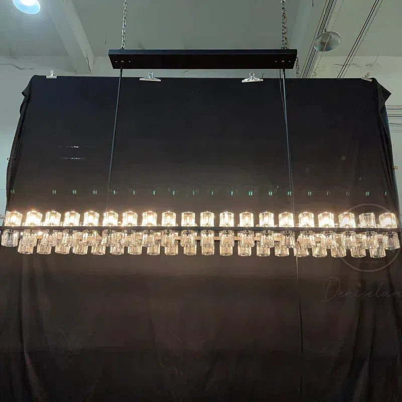 Arcachen Crystal Rectangular Chandelier 72"