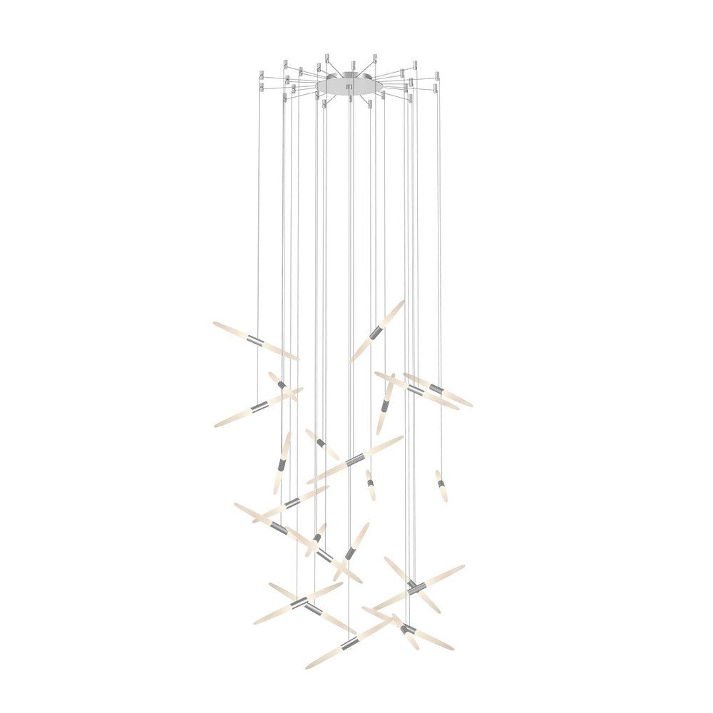Modern Floating Acrylic Stick Chandelier for High-Ceiling