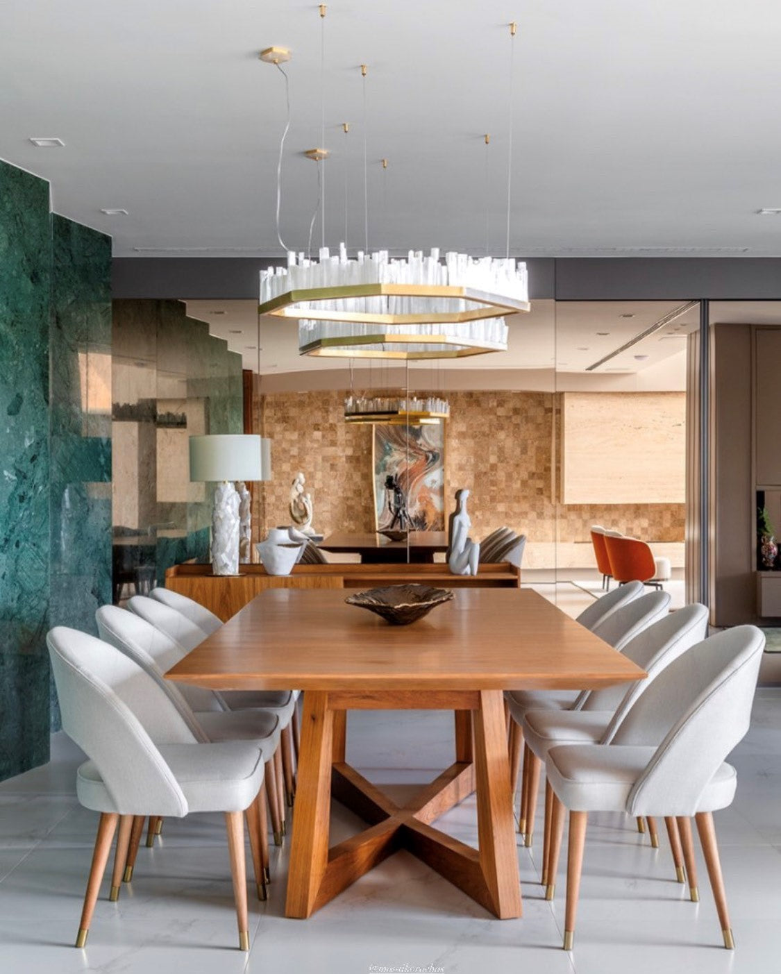 Modern Irregular Natural Crystal Chandelier for Living / dining Room